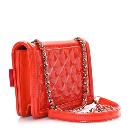Chanel Plexiglass Patent Mini Boy Brick Flap Orange Red 3 of 10