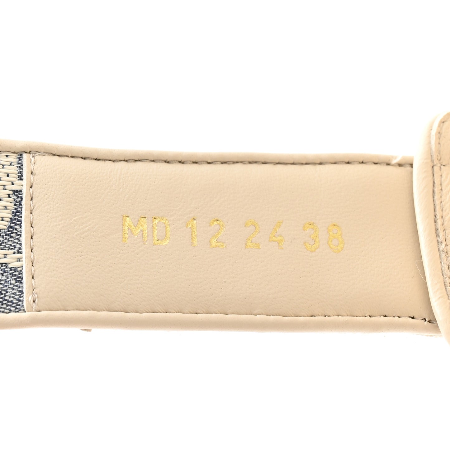 Oblique Raffia Chambray Jacquard Dioract Sandals 38 Blue Ecru