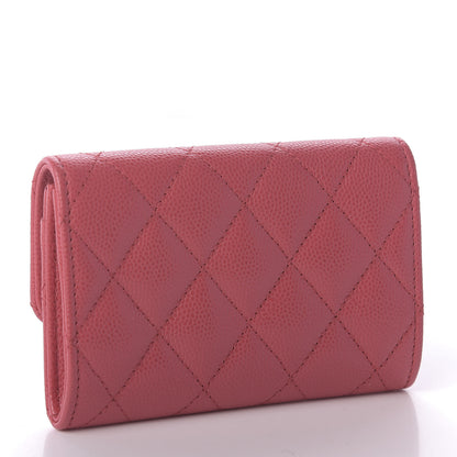 Chanel Caviar Quilted Flap Card Holder Dark Pink 3 of 9
