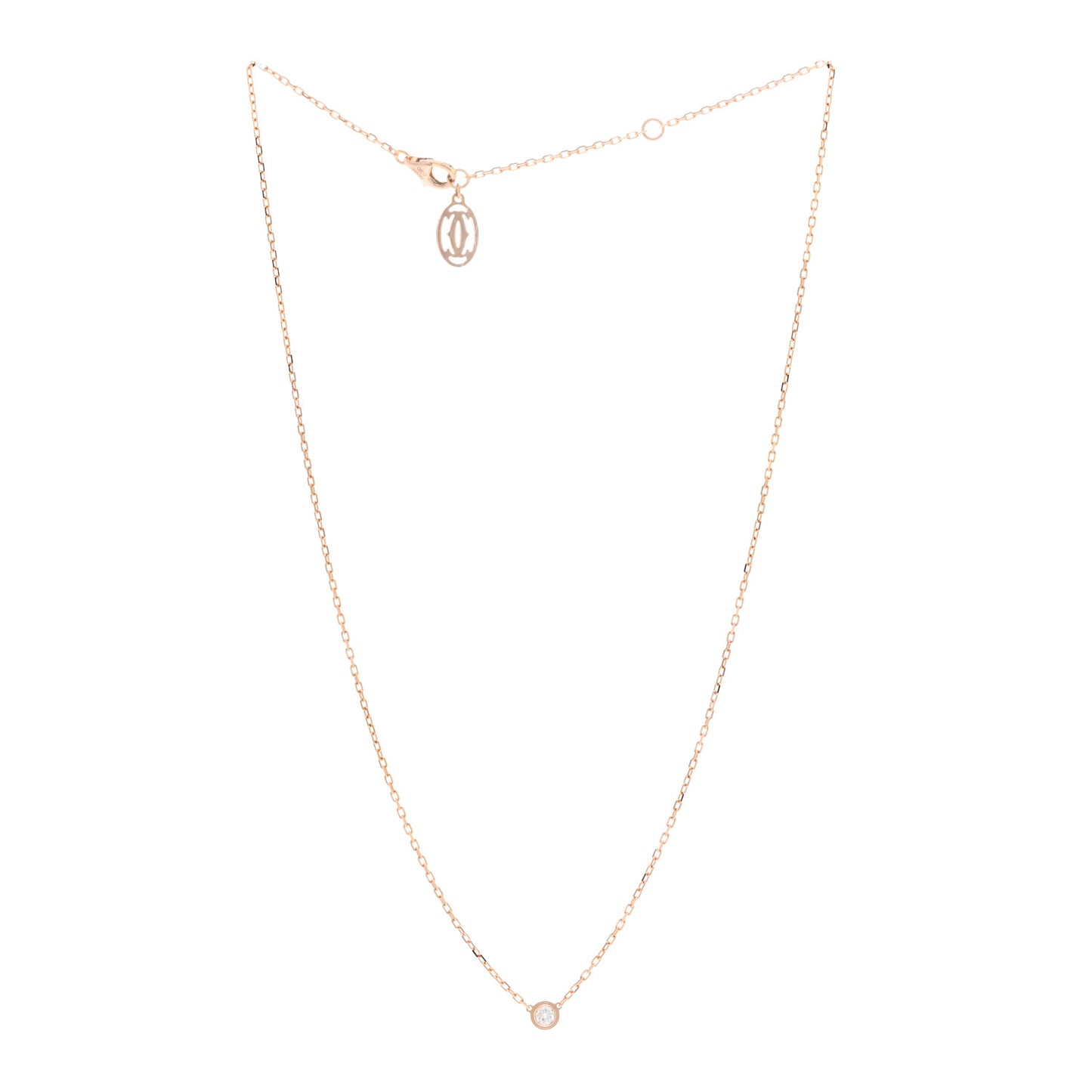 18K Pink Gold Diamond SM D'Amour Pendant Necklace