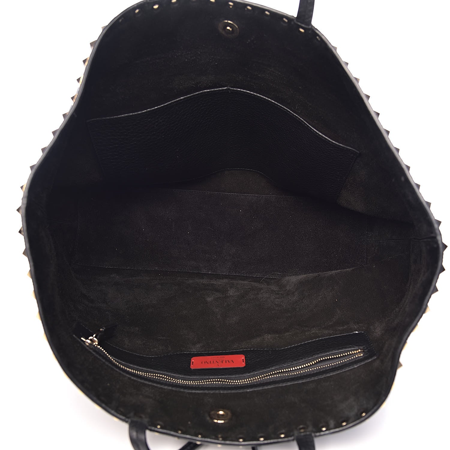 Valentino Garavani Grained Calfskin Rockstud Shoulder Tote Black 5 of 14