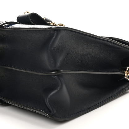 Chloe Calfskin Crocodile Embossed Medium Aby Day Shoulder Bag Full Blue 9 of 9