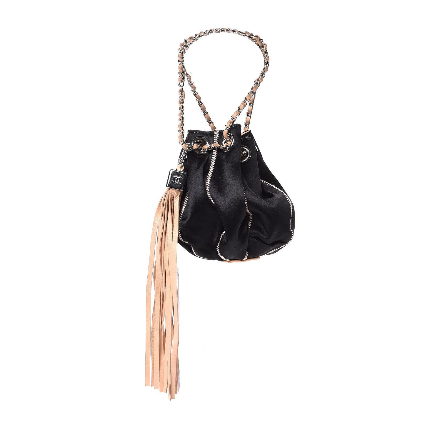 Lambskin Satin Reversible Mini Sac Cordon Light Pink
