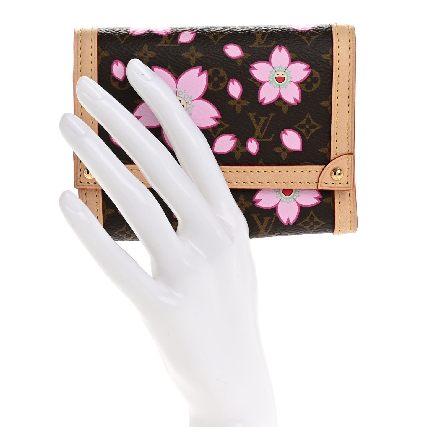 LV X TM Monogram Cherry Blossom Victorine Wallet Sakura Brown