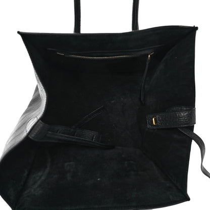Celine Calfskin Crocodile Embossed Medium Phantom Luggage Black 5 of 11