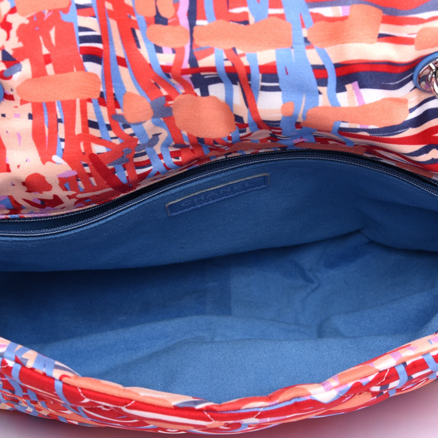 Chanel Foulard Fabric Quilted Printed Large Flap Orange 6 of 13