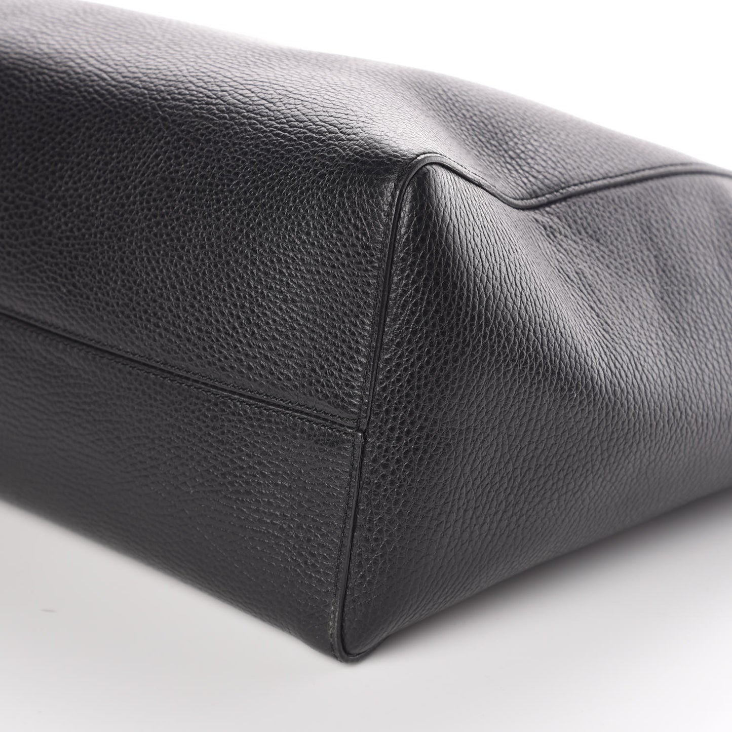 Pebbled Calfskin Medium Swing Tote Black
