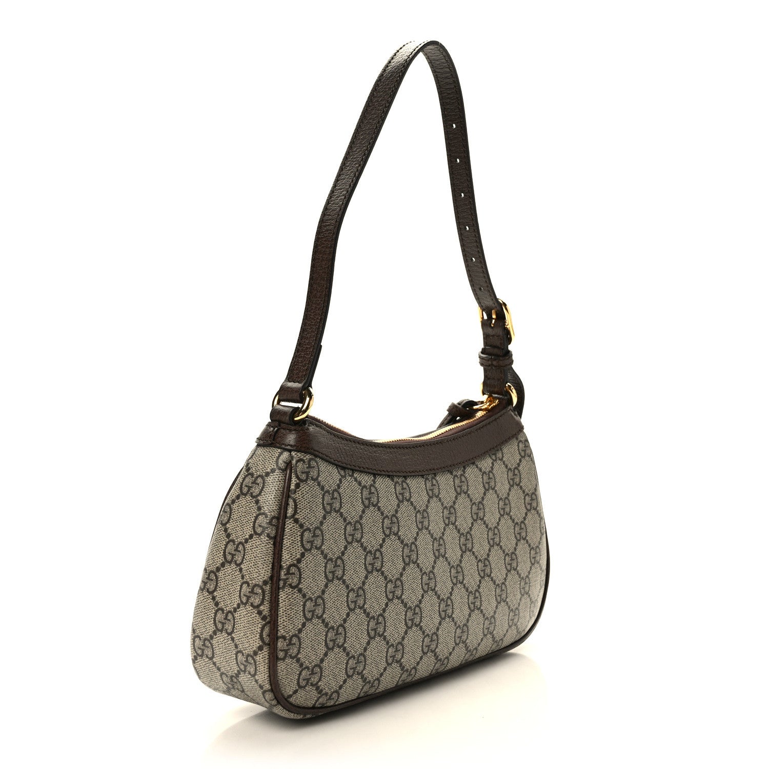 Gucci GG Supreme Monogram Textured Dollar Calfskin Small Ophidia Hobo Beige Ebony New Acero 3 of 11