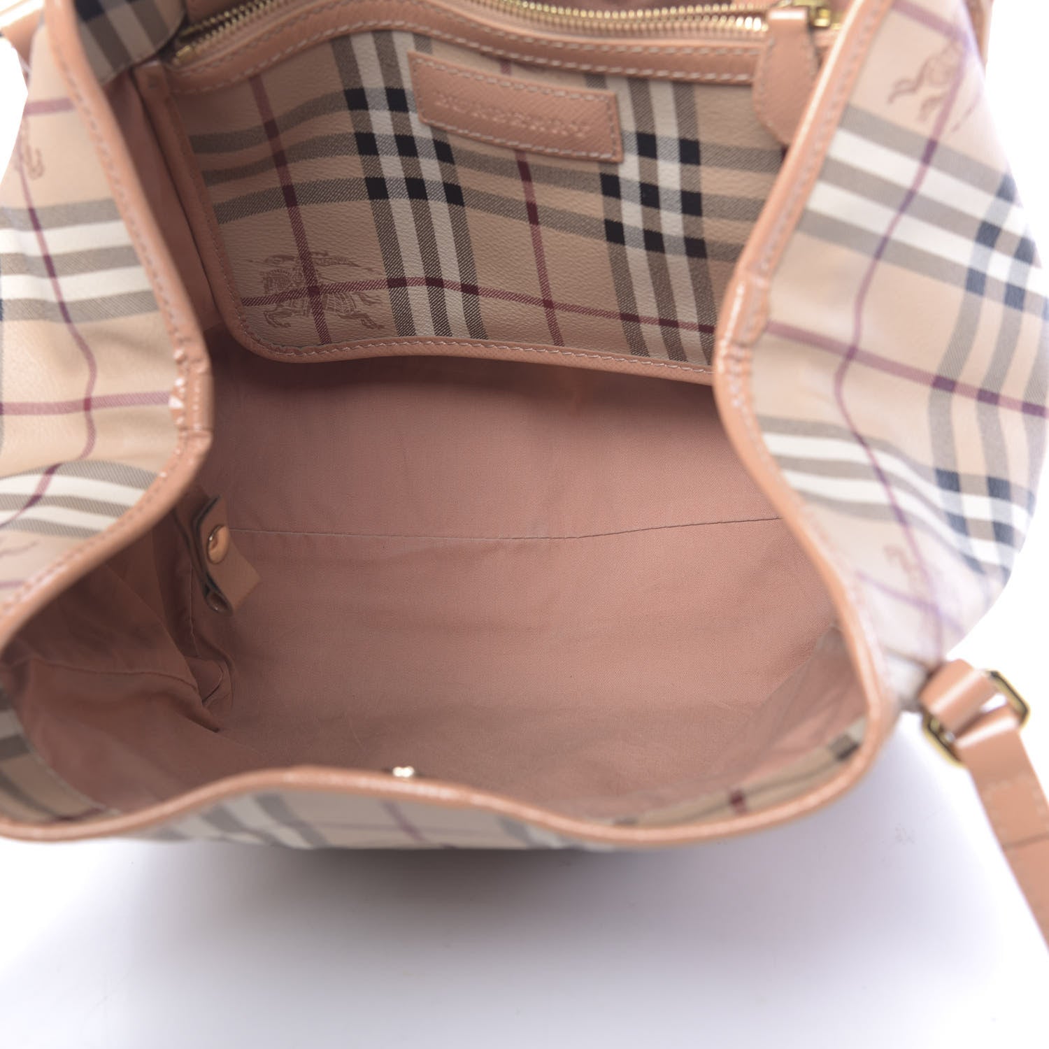 Burberry Haymarket Check Small Canterbury Tote Pale Coral Pink 5 of 14