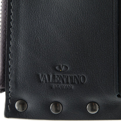 Valentino Garavani Calfskin Rockstud Card Holder with Zipper Dark Grey 6 of 8