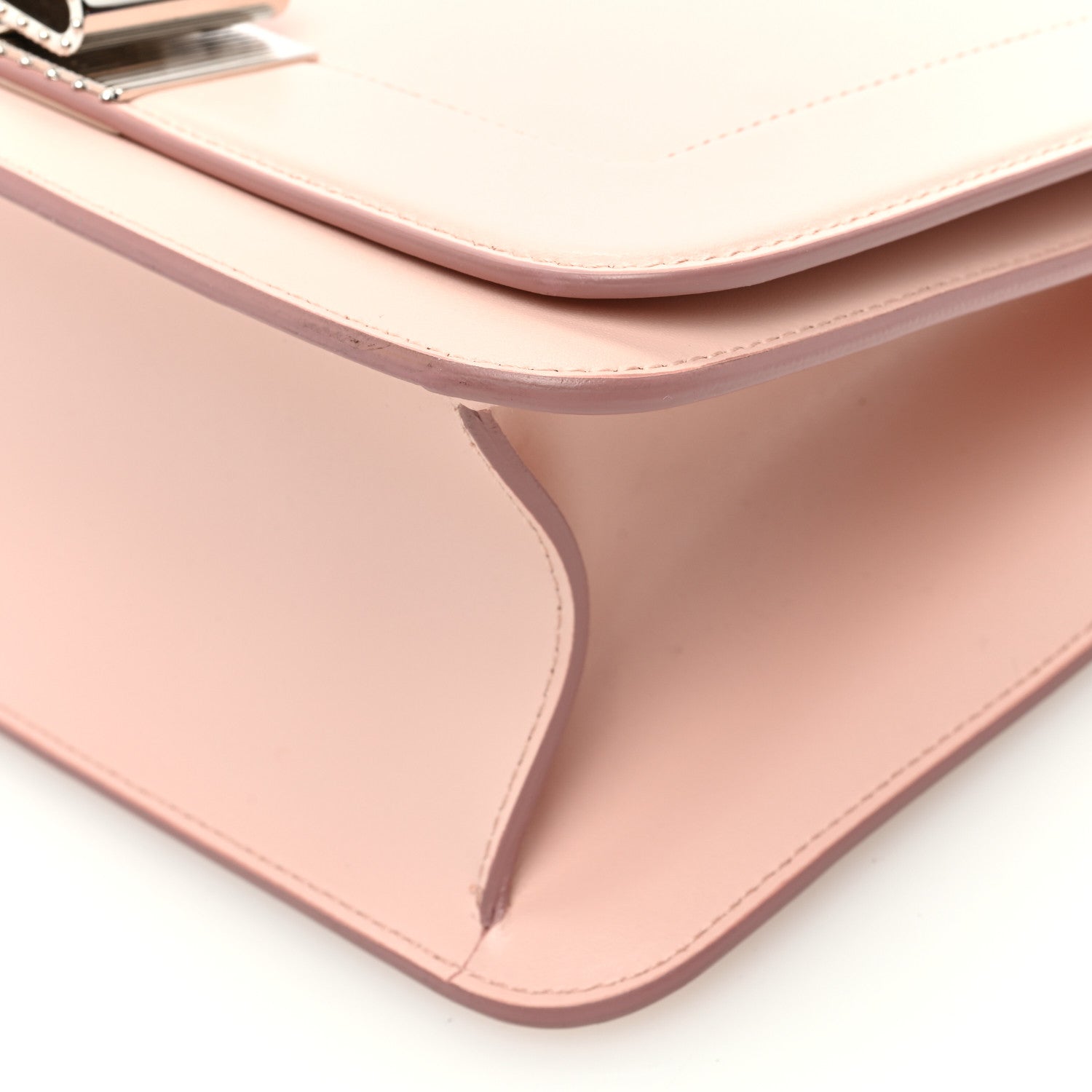 Salvatore Ferragamo Smooth Calfskin Vara Bow Chain Flap Crossbody Pink 8 of 9