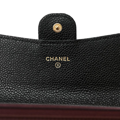 Chanel Caviar Quilted Large Gusset Flap Wallet Black 6 of 7