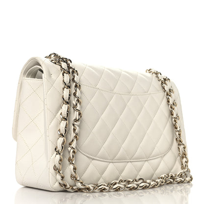 Chanel Caviar Quilted Jumbo Double Flap White 3 of 10