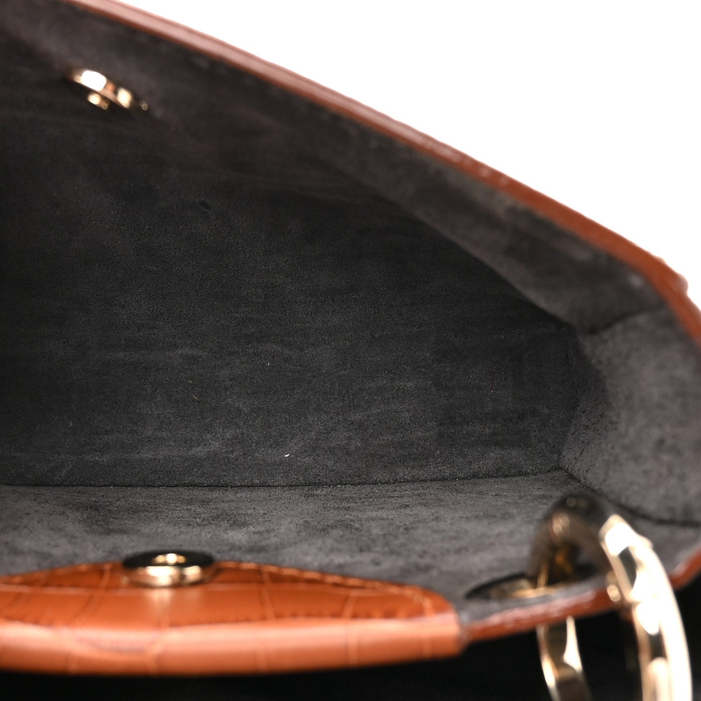 Calfskin Crocodile Embossed Mini Varenne Top Handle Dark
