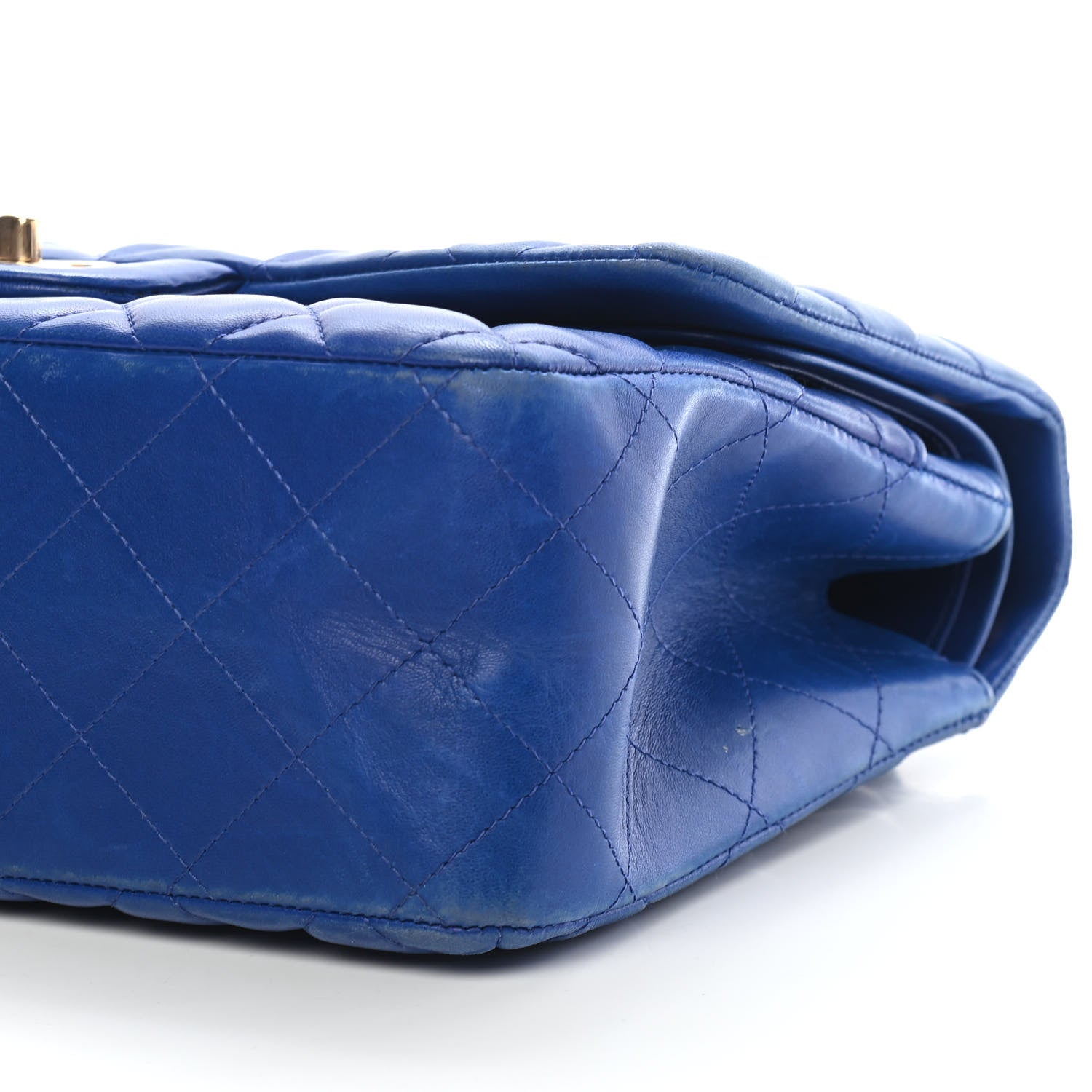 Chanel Lambskin Quilted Jumbo Double Flap Blue 9 of 12