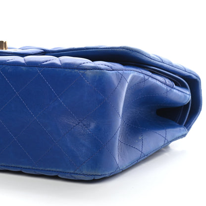 Chanel Lambskin Quilted Jumbo Double Flap Blue 9 of 12