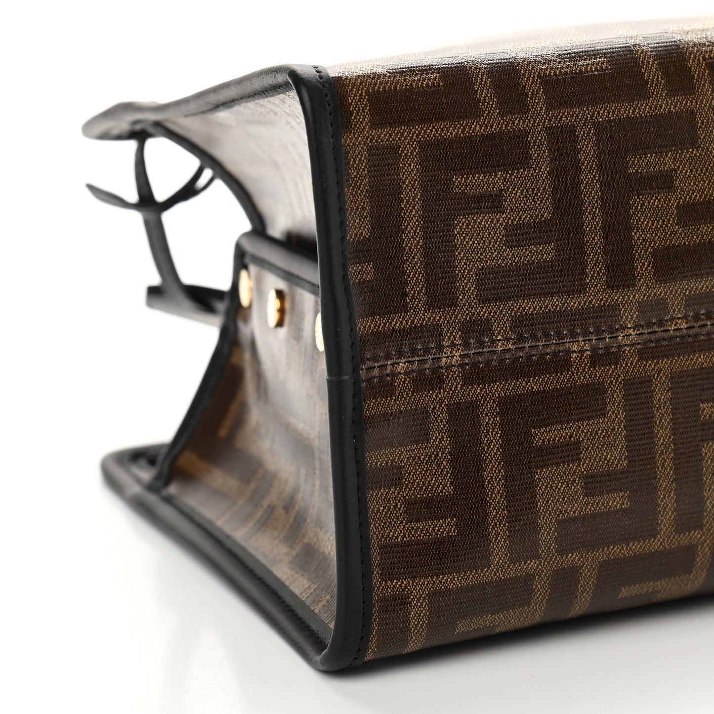 Glazed Fabric Vitello Century FF 1974 Stamp Patch Mini Peekaboo Defender Cover Mogano Panna Black