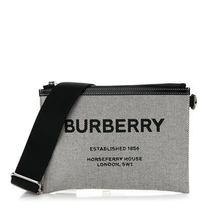 Burberry Canvas Horseferry Print Callum Crossbody Grey Black 1 of 11