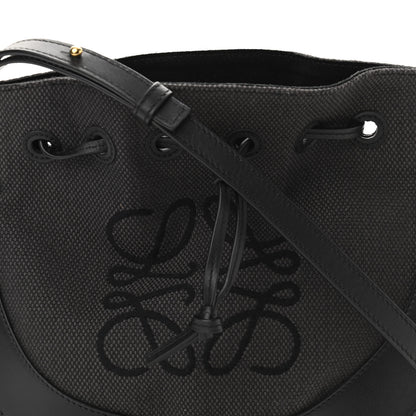 Loewe Canvas Nappa Anagram Small Horseshoe Bag Anthracite Black 7 of 10
