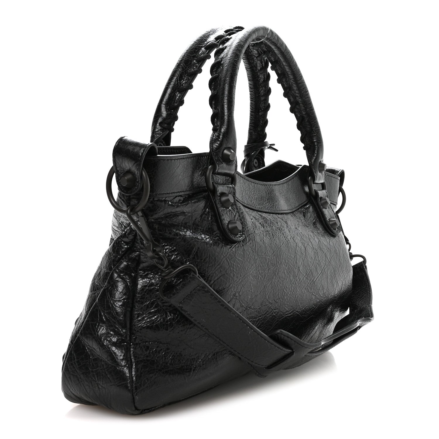 Balenciaga Agneau Arena Classic Hardware Le City First Bag Black 4 of 11