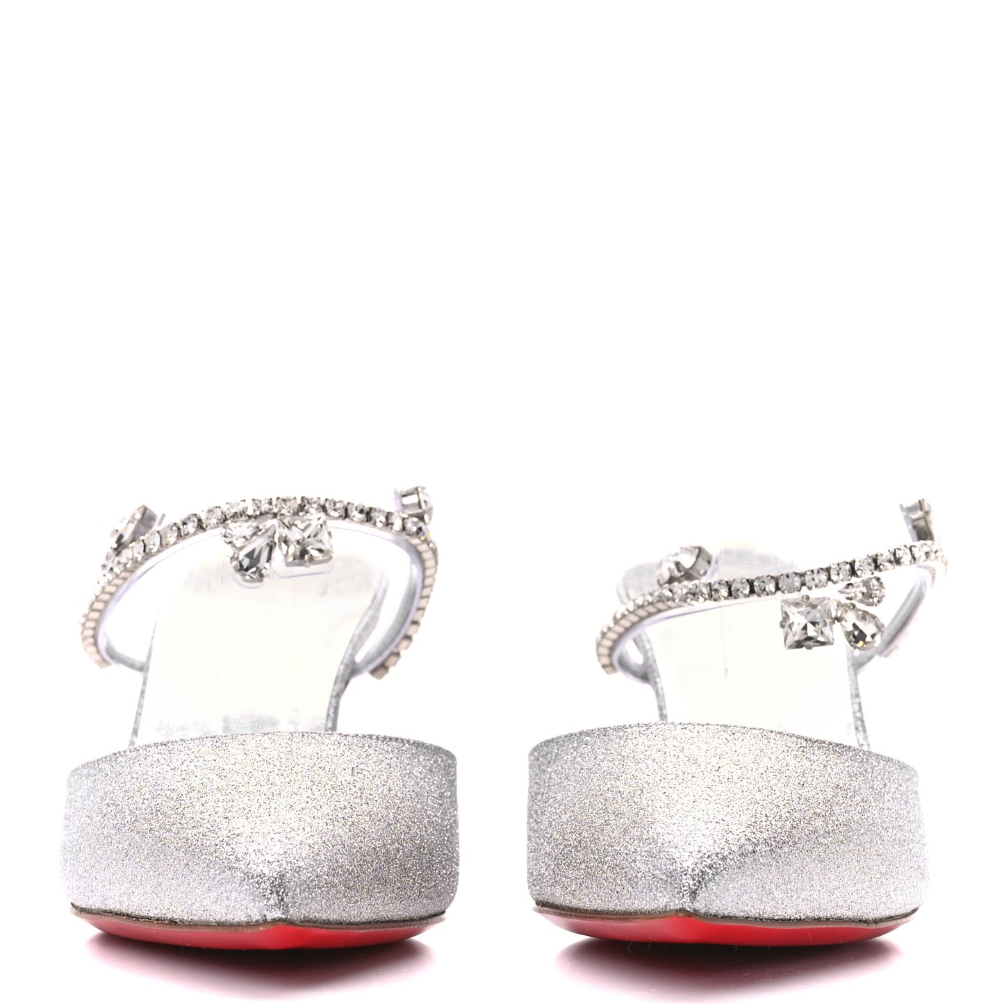 Calfskin Glitter Crystal Planet Queen 70 Mule Silver