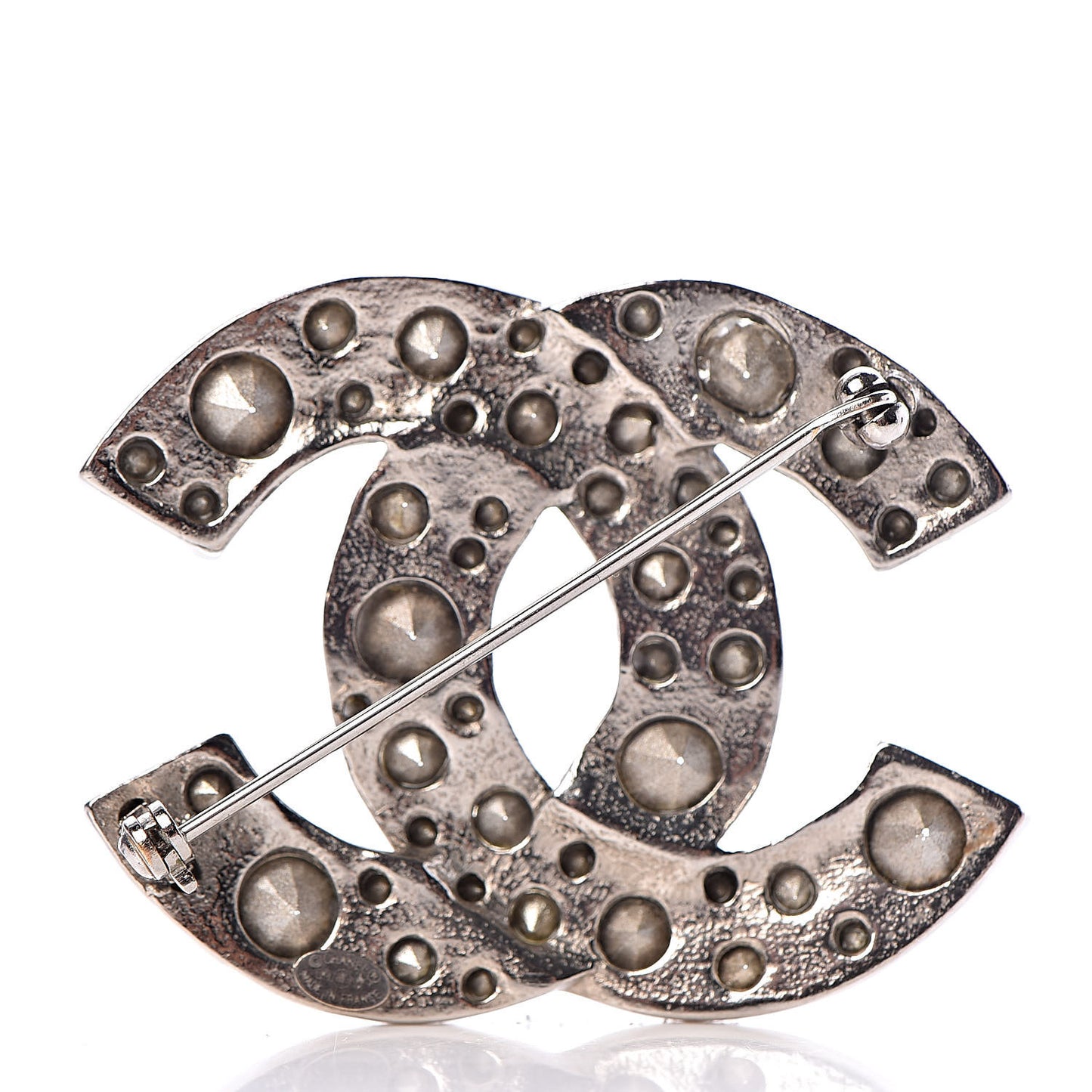 Crystal Large CC Brooch Silver