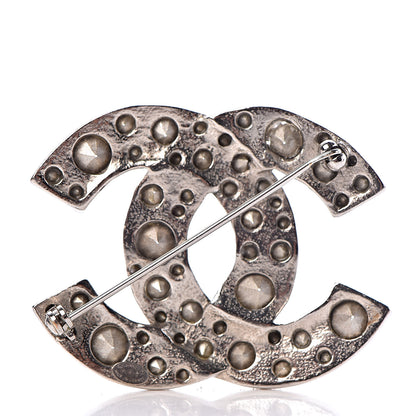Chanel Crystal Large CC Brooch Silver 3 of 5