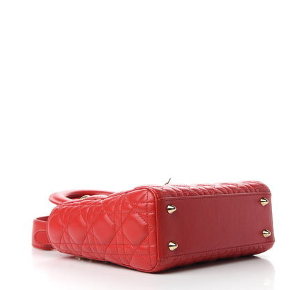Christian Dior Lambskin Cannage Small Lucky Badges My Lady Dior Red 4 of 8