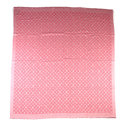 Louis Vuitton Wool Silk Monogram Denim Shawl Rouge 1 of 7
