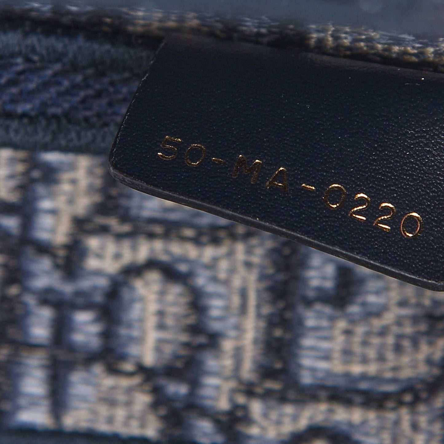 Oblique Embroidered Saddle Bag Blue