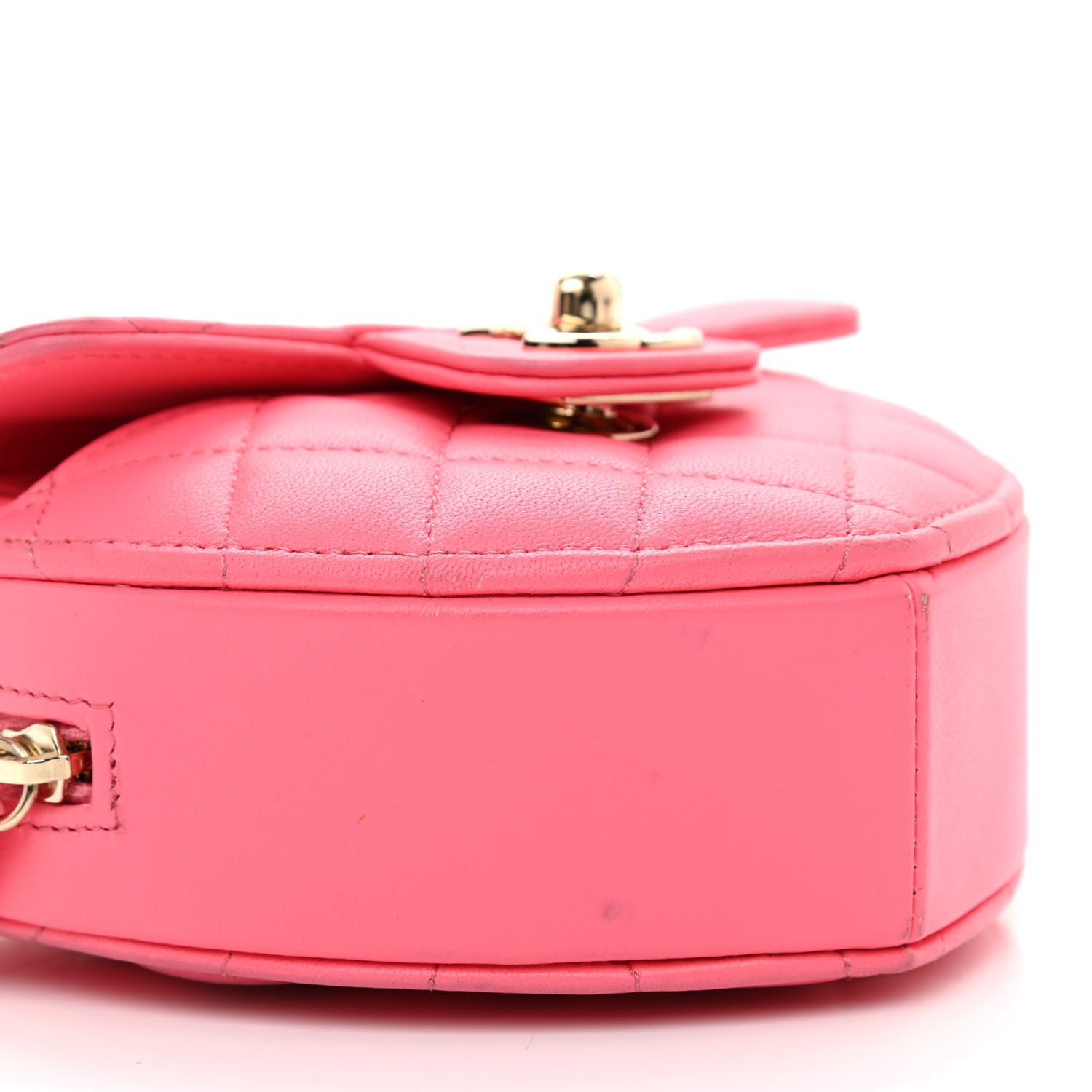 Chanel Lambskin Quilted CC In Love Heart Clutch With Chain Pink 9 of 13