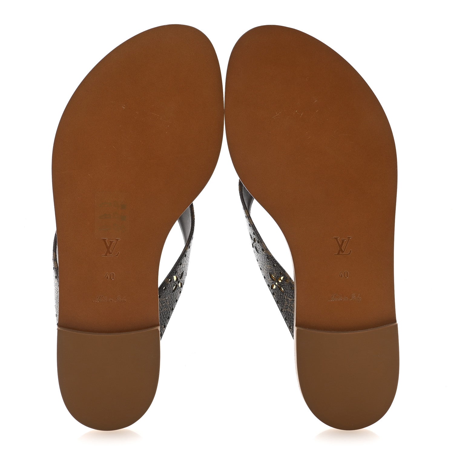 Louis Vuitton Monogram Sunny Flat Thong Sandals 40 Brown 6 of 9