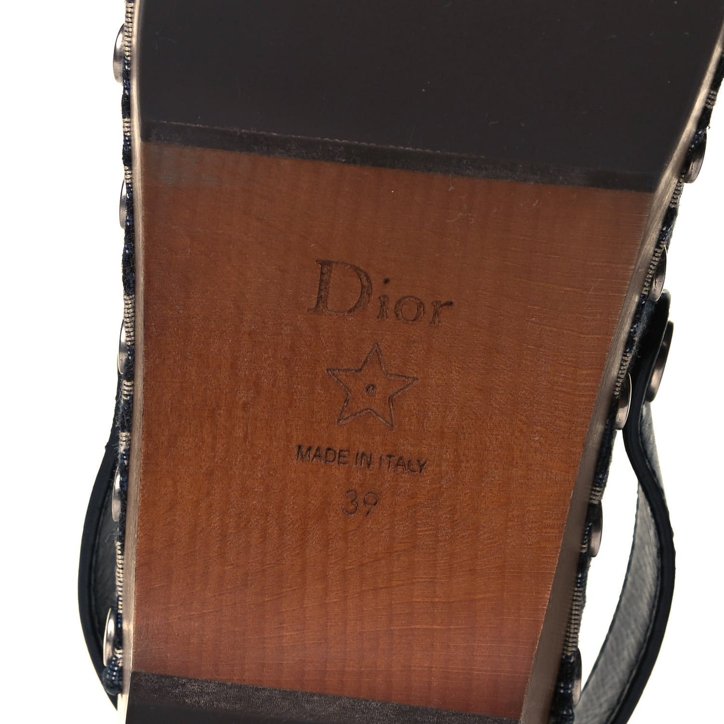 Canvas Oblique Diorquake 20mm Slingback Clogs 39 Deep Blue