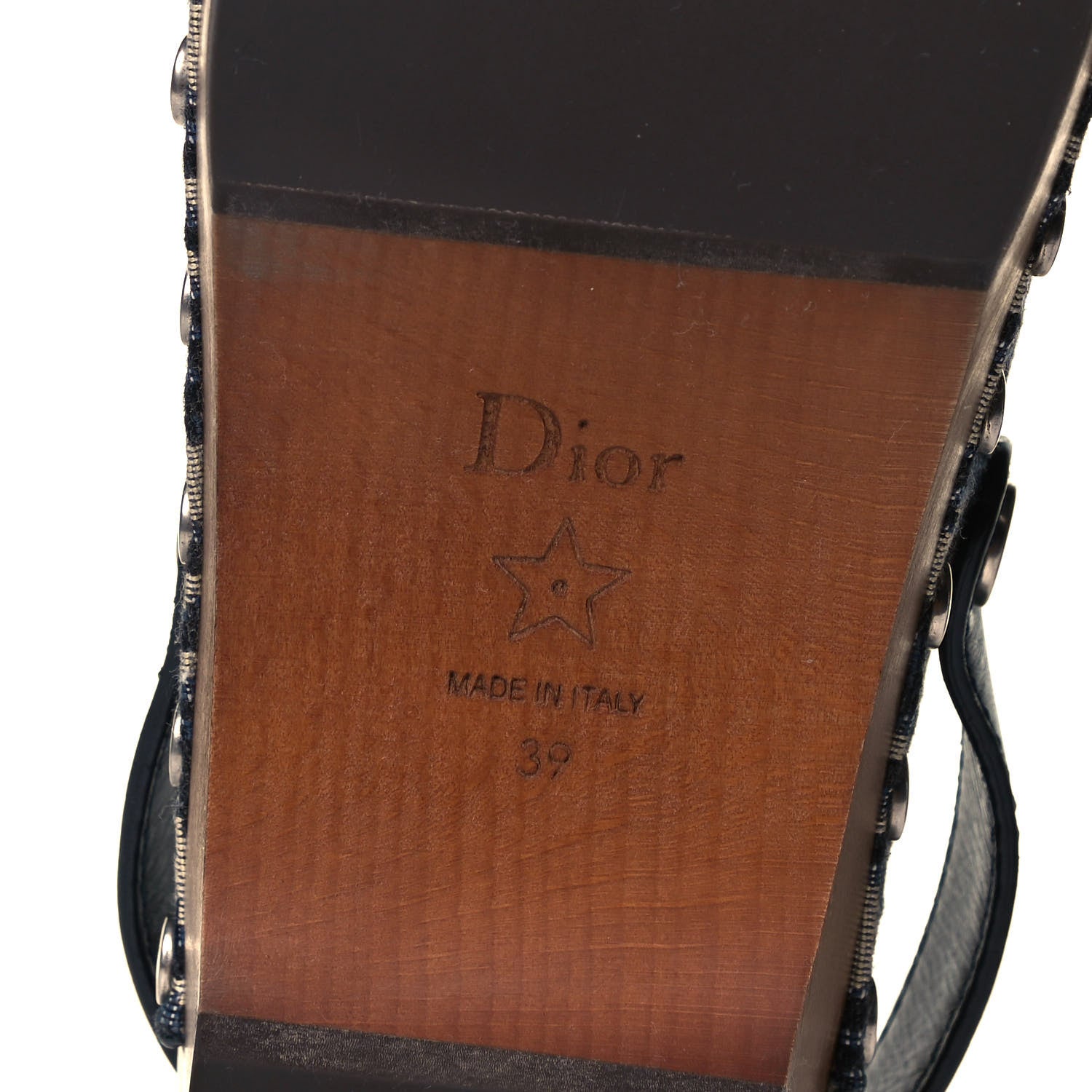 Christian Dior Canvas Oblique Diorquake 20mm Slingback Clogs 39 Deep Blue 6 of 7