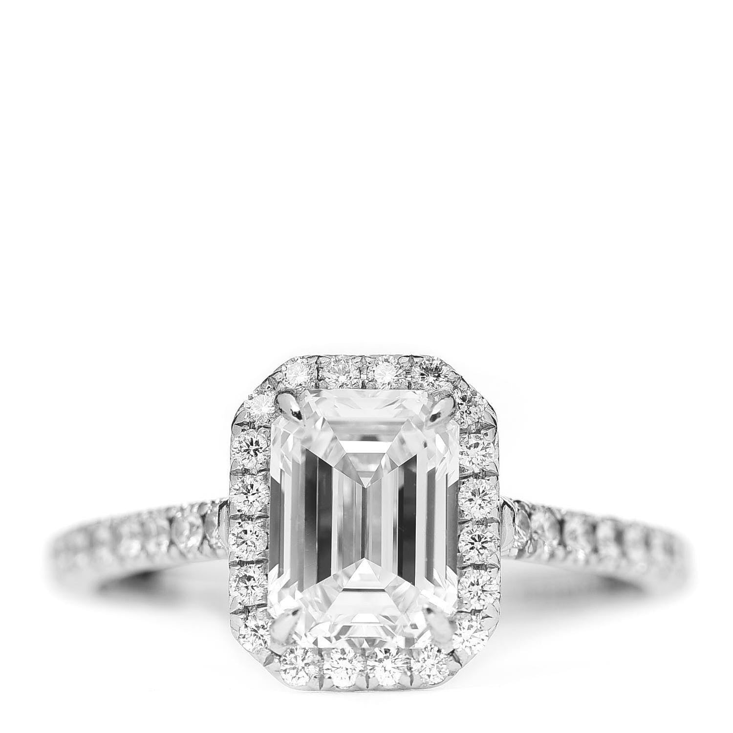 Tiffany Platinum Diamond 1.19ct Soleste Emerald Cut Engagement Ring 49 4.75 1 of 6