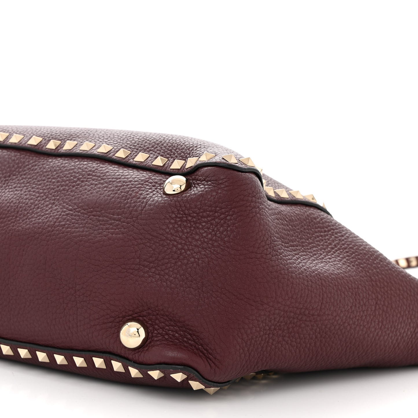 Pebbled Calfskin Medium Rockstud Tote Rubin