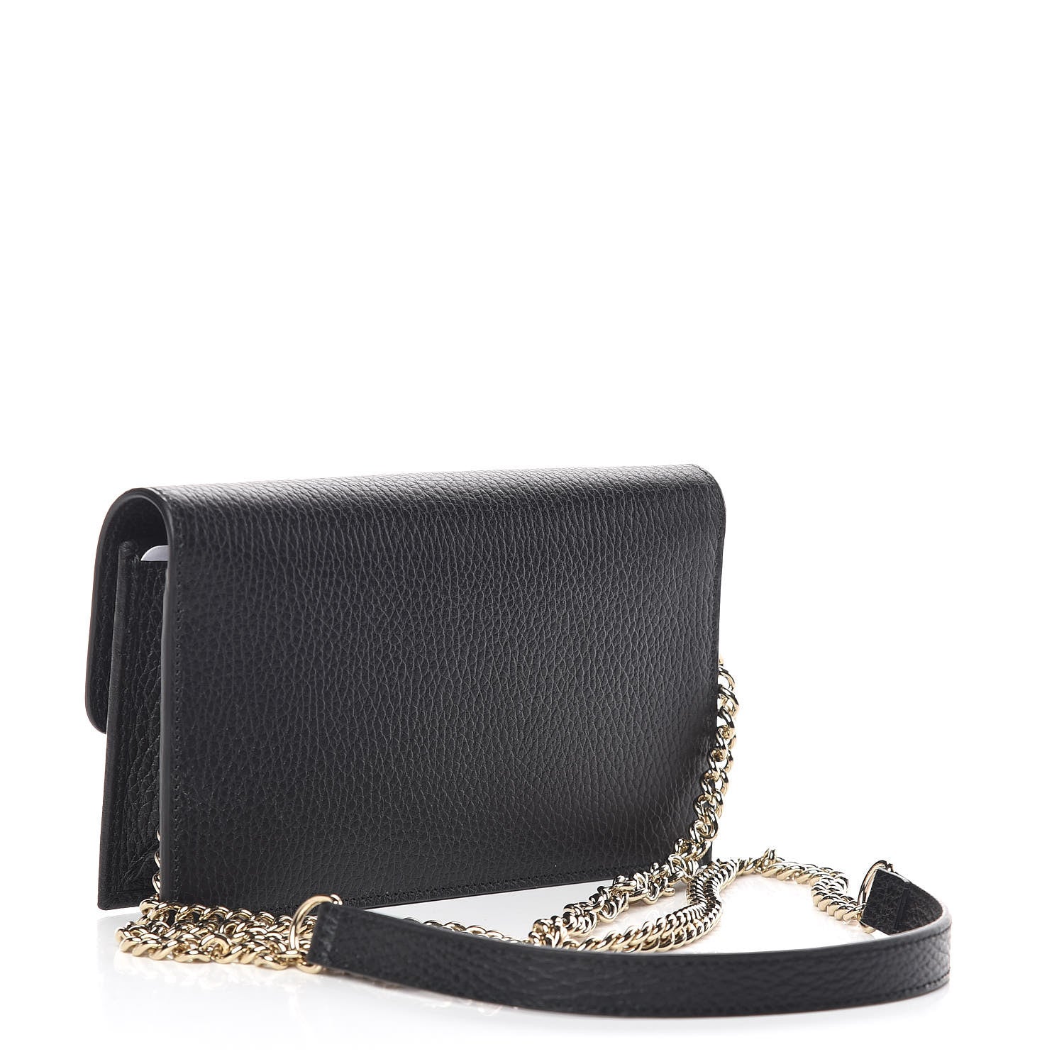 Gucci Dollar Calfskin Interlocking G Chain Wallet Black 3 of 10