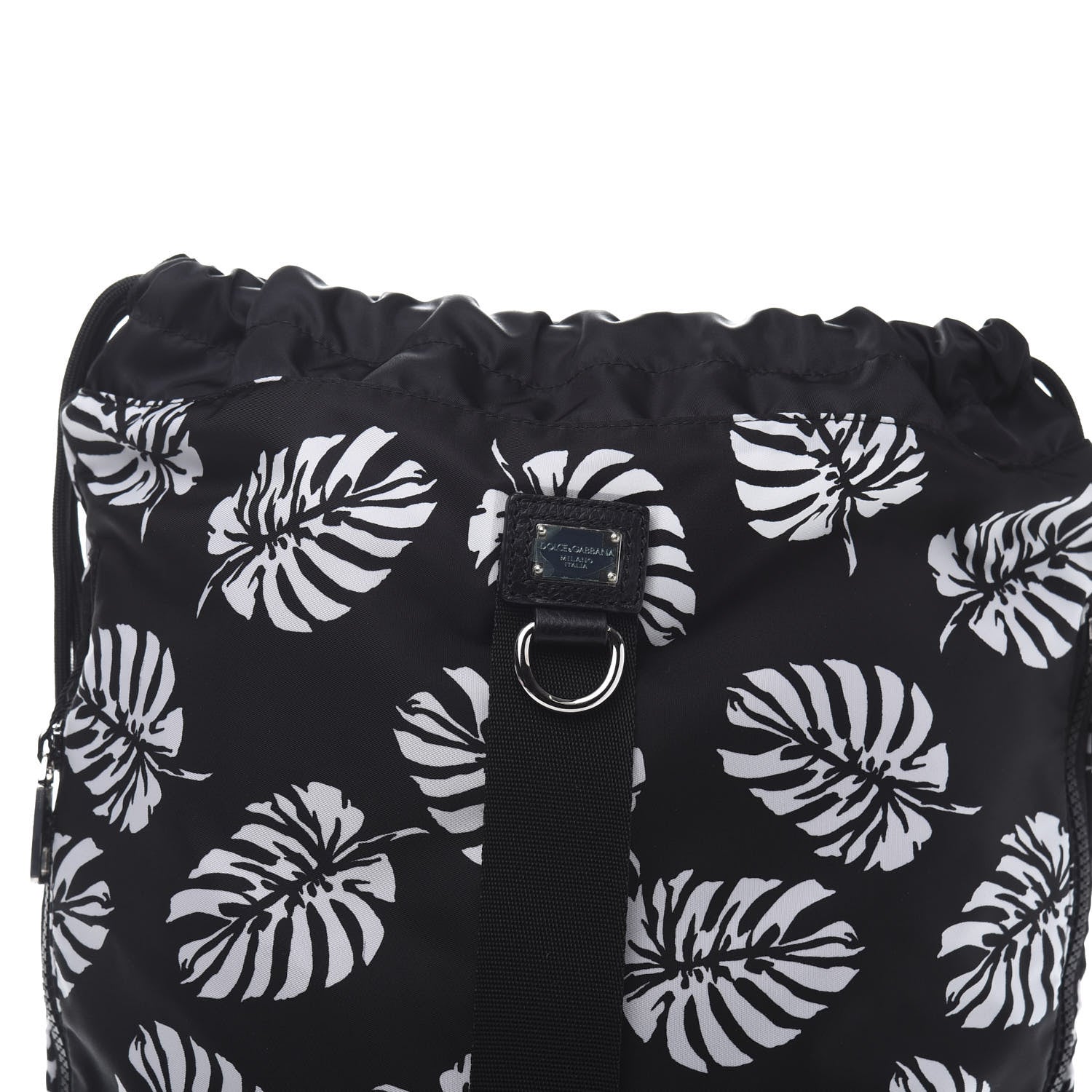 Dolce & Gabbana Nylon Palm Drawstring Backpack Black 9 of 9
