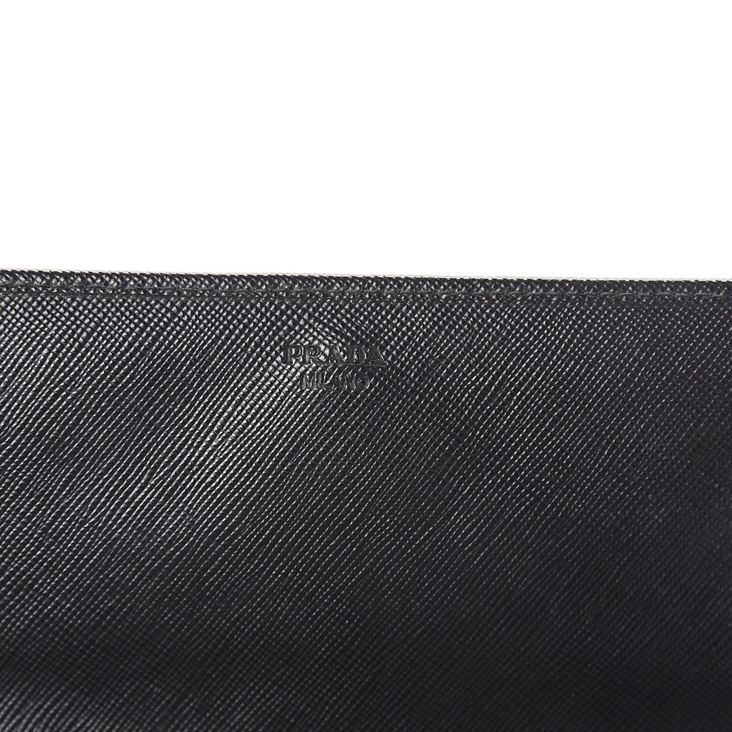 Prada Saffiano Metal Oro Chain Wallet Black 5 of 7