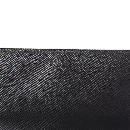 Prada Saffiano Metal Oro Chain Wallet Black 5 of 7
