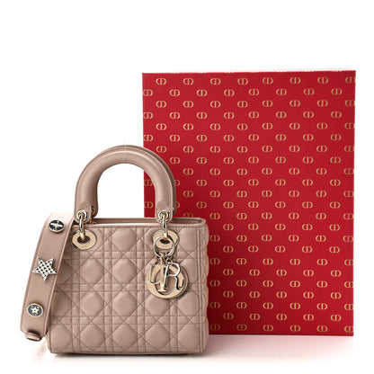 Christian Dior Lambskin Cannage Small Lucky Badges My Lady Dior Taupe 25 of 25