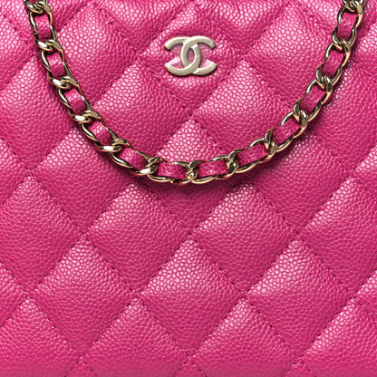Chanel Caviar Quilted Classic Clutch With Chain Fuchsia 9 of 12