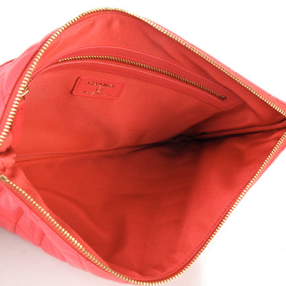 Chanel Caviar Quilted Medium Cosmetic Case Dark Pink 5 of 7