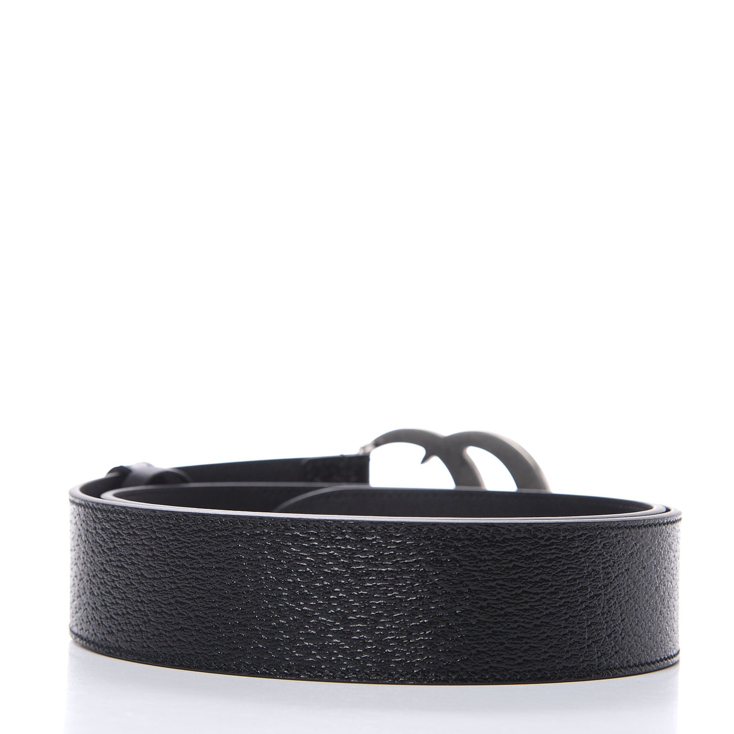 Textured Dollar Calfskin Nickel Double G 40mm Belt 90 36 Black