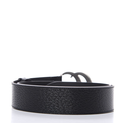 Gucci Textured Dollar Calfskin Nickel Double G 40mm Belt 90 36 Black 3 of 6