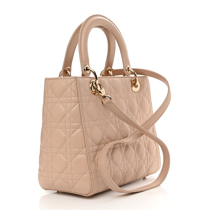 Christian Dior Lambskin Cannage Medium Lady Dior Rose Poudre 3 of 11
