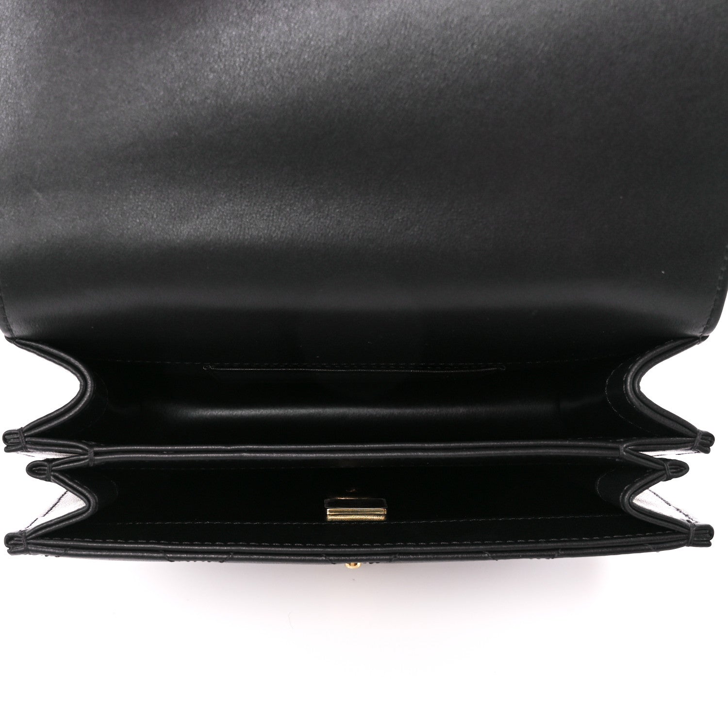 Chanel Shiny Calfskin Quilted Mini Metal Top Handle Flap Black 5 of 11
