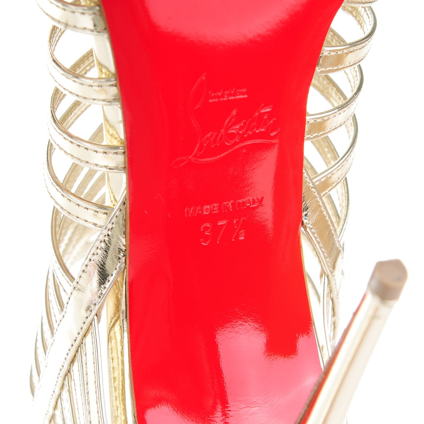 Specchio City Jolly 100 Cage Sandals 37.5 Light Gold