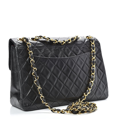 Chanel Lambskin Quilted XL Jumbo Single Flap Black 2 of 19