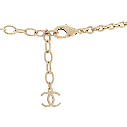 Chanel Metal Crystal CC Necklace Gold 4 of 4
